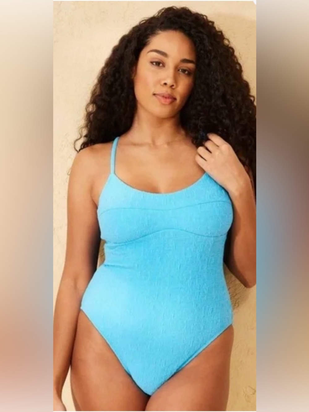 🚨Final Sale🚨NWT Shade & Shore Textured One-Piece Swimsuit in Bright Blue Size XL